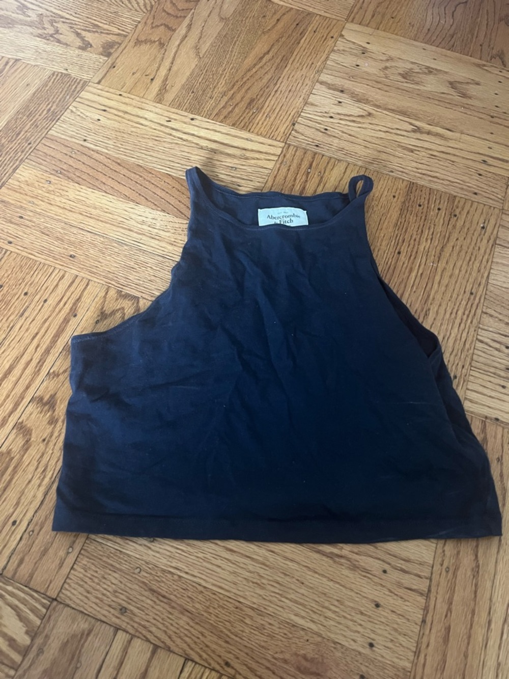 Abercrombie & Fitch Navy Scoop Neck Tank cropped